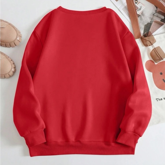 Hearts design fleece lined sweatshirt - Picture 6 of 9